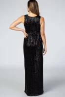 Cozymomstyle Women’s Black Sequin V-Neck Sleeveless Maternity Evening Gown