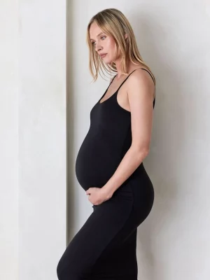 Cozymomstyle The Jane Maternity Maxi Dress In Black Soft Stretchy Lined Women