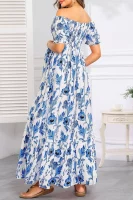 Cozymomstyle Maternity Dress Baby Shower - Photoshoot Pregnancy Summer Floral Maxi