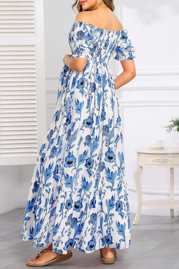 Cozymomstyle Maternity Dress Baby Shower - Photoshoot Pregnancy Summer Floral Maxi