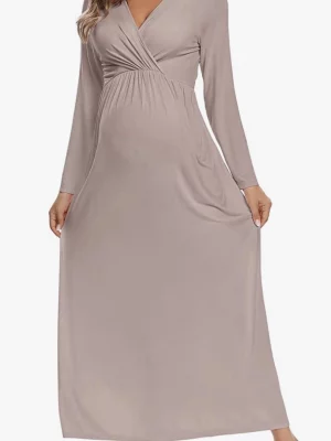 Cozymomstyle Maternity Dress for Baby Shower Fall Long Sleeve Photoshoot Dress Casual