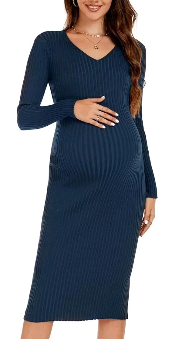 Cozymomstyle Long Sleeve Maternity Dress Womens