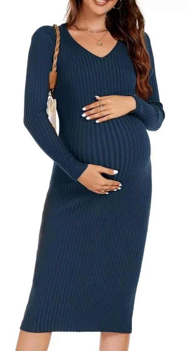 Cozymomstyle Long Sleeve Maternity Dress Womens