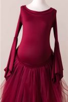 Cozymomstyle 2 piece red maternity dress photography bodysuit and skirt