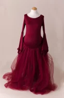 Cozymomstyle 2 piece red maternity dress photography bodysuit and skirt