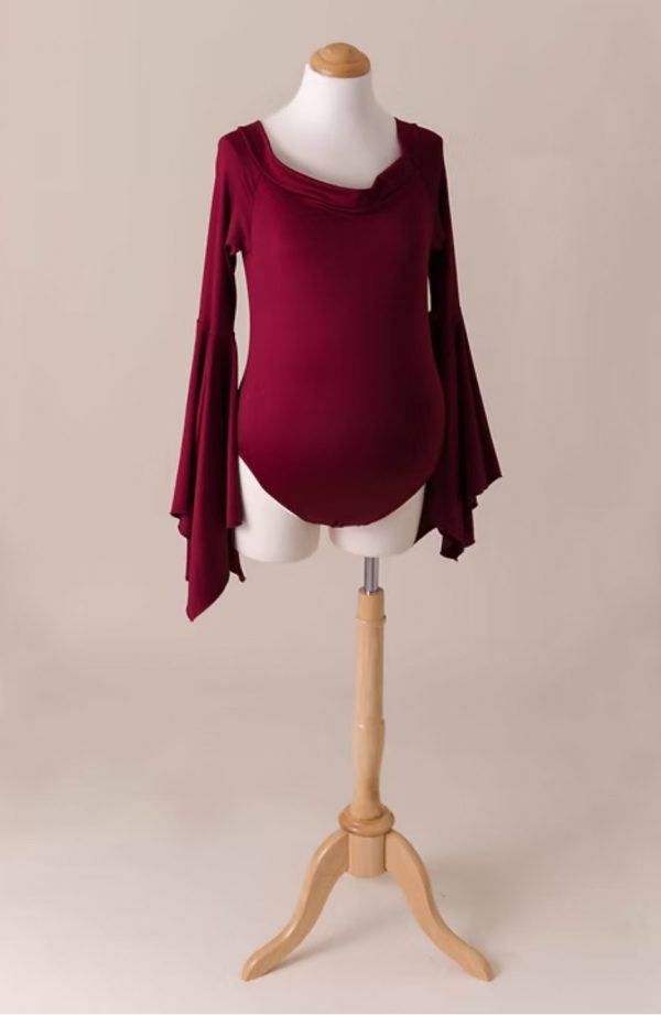 Cozymomstyle 2 piece red maternity dress photography bodysuit and skirt