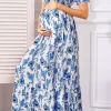 Cozymomstyle Maternity Dress Baby Shower - Photoshoot Pregnancy Summer Floral Maxi