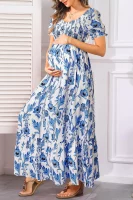 Cozymomstyle Maternity Dress Baby Shower - Photoshoot Pregnancy Summer Floral Maxi